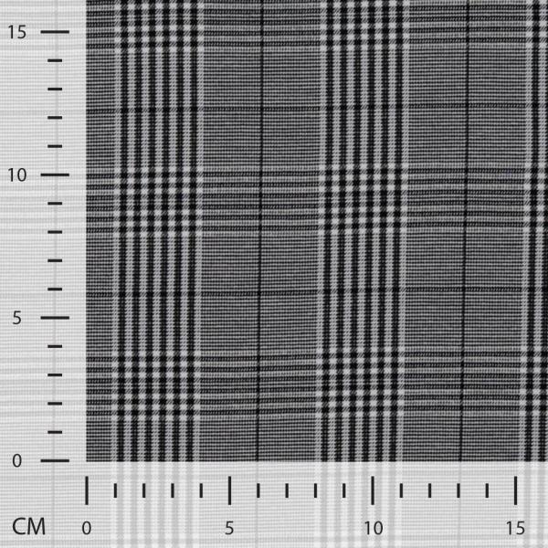 Polyester-Webware in Schwarz-Weiß mit Karo, Stoff in ganzer Breite